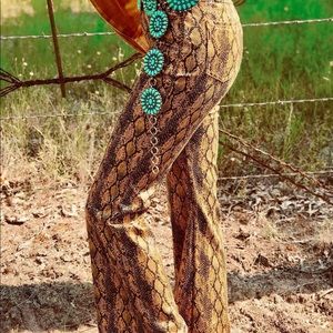 L&B (Lucky and Blessed) Snake print Bell bottoms